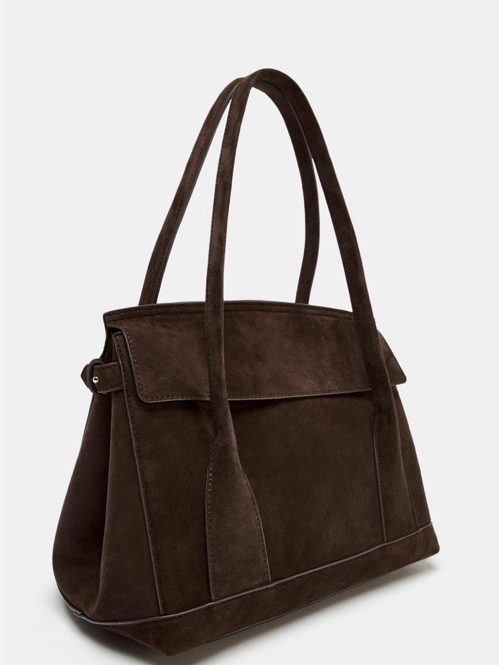 ZARA SPLIT LEATHER CITY BAG - Picture 2 of 9